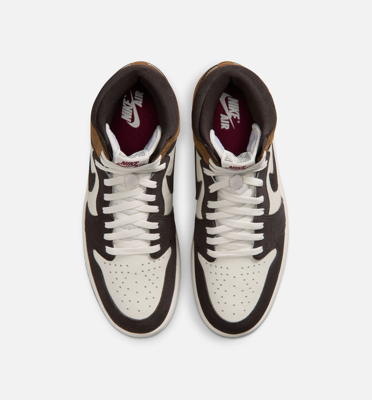 Air Jordan 1 Retro High OG Love Letter Men's Sneakers - Dark Brown / Red / Light Brown