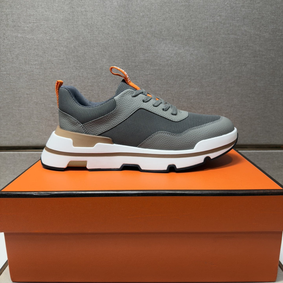 Hermès Men's Panel Lace-Up Casual Sneakers